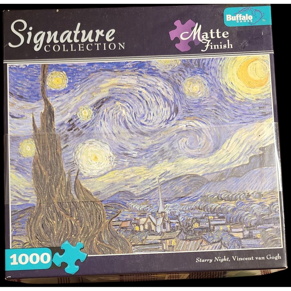 Sealed Starry Night Vincent van Gogh 1000 Piece Jigsaw Puzzle Buffalo Games